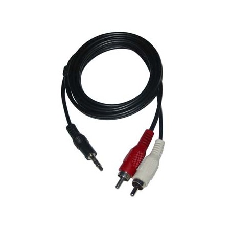 Audio Kabel Jack (3,5mm) M - 2x CINCH M, 5m, czarna