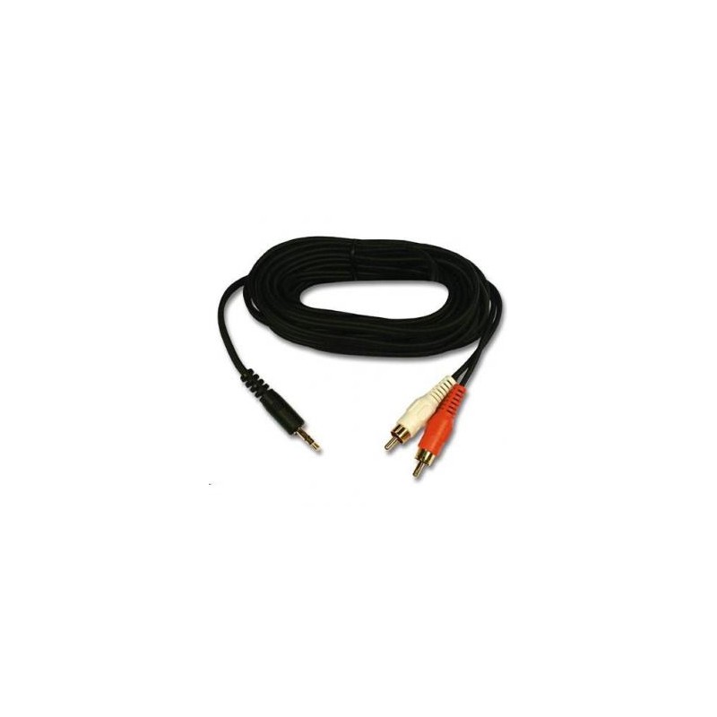 Audio Kabel Jack (3,5mm) M - 2x CINCH M, 10m, czarna