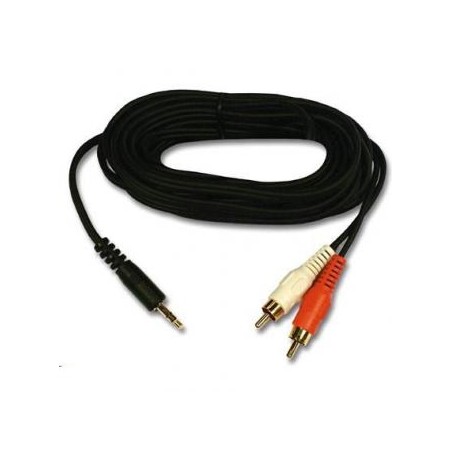 Audio Kabel Jack (3,5mm) M - 2x CINCH M, 10m, czarna