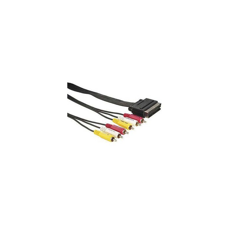Video Kabel SCART M - 6x CINCH M, 1.5m, czarny, EOL