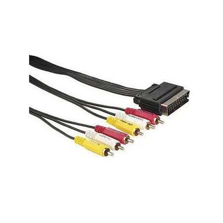 Video Kabel SCART M - 6x CINCH M, 1.5m, czarny, EOL