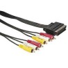 Video Kabel SCART M - 6x CINCH M, 1.5m, czarny, EOL