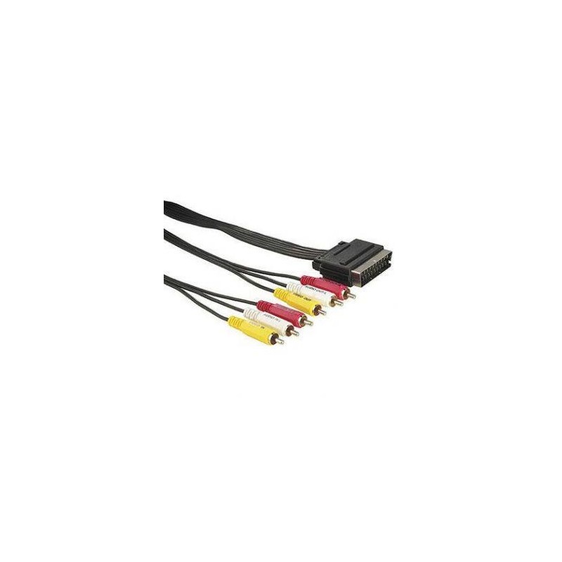 Video Kabel SCART M - 6x CINCH M, 5m, czarny, EOL