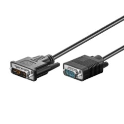 Video Kabel DVI (12+5) M - VGA (D-Sub) (M), 2m, czarny, EOL