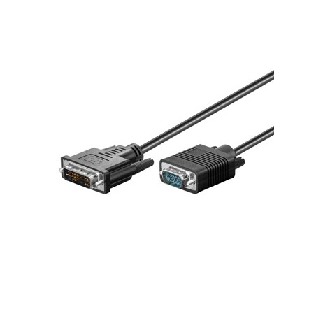 Video Kabel DVI (12+5) M - VGA (D-Sub) (M), 2m, czarny, EOL