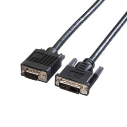 Video Kabel DVI (12+5) M - VGA (D-Sub) (M), 2m, czarny, EOL