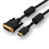Video Kabel DVI (18+1) M - HDMI M, 3m, pozłacane złącza, czarny, Logo blister, EOL