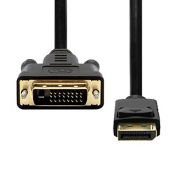 Video Kabel DisplayPort M - DVI (24+1) M, 2m, pozłacane złącza, czarny, EOL