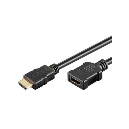 Przedłużacz do kabli video HDMI M - HDMI F, HDMI 1.4 - High Speed with Ethernet, 5m, pozłacane złącza, czarny, EOL