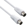 Kabel antenowy Coax (9,5mm) M - Coax (9,5mm) F, 2m, 75 Ohm, biały, EOL