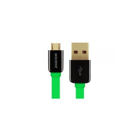 Avacom USB kabel (2.0), USB A M - microUSB (M), 0.4m, zielony, blister