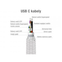 Avacom USB kabel (3.0), USB A M - USB C (M), 1m, srebrny, blister