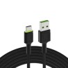 Green Cell kabel Ray USB kabel - USB-C 120cm z green LED backlight i support szybkie ładowania Ultra Charge, QC 3.0