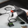 Zestaw 3x Green Cell kabel GC Ray USB-C kabel 30cm, 120cm, 200cm z green LED backlight, szybkie ładowania UC, QC 3.0