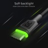 Zestaw 3x Green Cell kabel GC Ray USB-C kabel 30cm, 120cm, 200cm z green LED backlight, szybkie ładowania UC, QC 3.0
