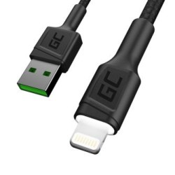 Zestaw 3x Green Cell kabel GC Ray Lightning 200cm z biała LED, szybkie ładowania Apple 2.4A