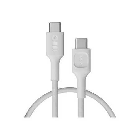 USB-C kabel 0.3m 100W Greencell PowerStream szybkie ładowanie PD Snow