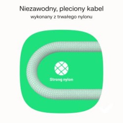 USB-C kabel 0.3m 100W Greencell PowerStream szybkie ładowanie PD Snow