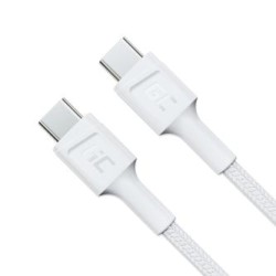 Kabel biała USB-C Type C 2m Green Cell PowerStream z szybkim ładowaniem power Delivery 60W, Ultra Charge, szybkie Charge 3.0