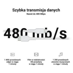 Biała USB-C - Lightning MFi 1m kabel do Apple iPhone Green Cell PowerStream, z power Delivery szybkie ładowania
