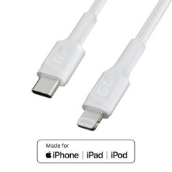 Biała USB-C - Lightning MFi 1m kabel do Apple iPhone Green Cell PowerStream, z power Delivery szybkie ładowania