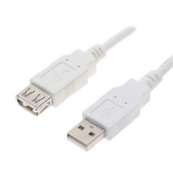 Logo Przedłużacz USB (2.0), USB A M - USB A F, 0.3m, biała, blister, EOL