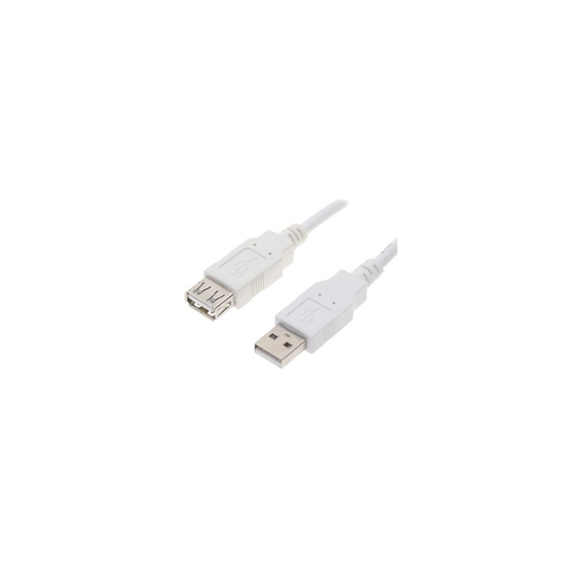 Logo Przedłużacz USB (2.0), USB A M - USB A F, 0.3m, biała, blister, EOL