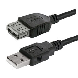 Logo Przedłużacz USB (2.0), USB A M - USB A F, 1.8m, czarna, blister, EOL