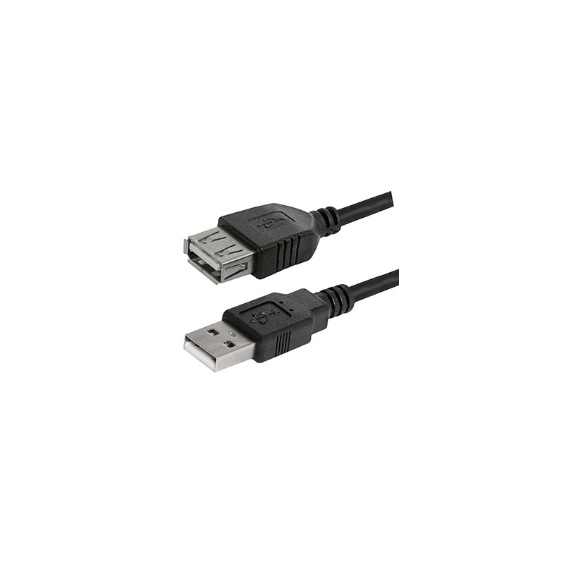 Logo Przedłużacz USB (2.0), USB A M - USB A F, 1.8m, czarna, blister, EOL