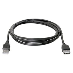 Logo Przedłużacz USB (2.0), USB A M - USB A F, 1.8m, czarna, blister, EOL