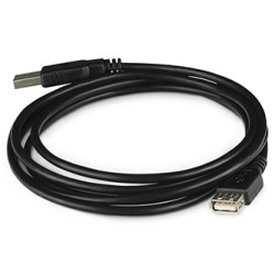 Logo Przedłużacz USB (2.0), USB A M - USB A F, 1.8m, czarna, blister, EOL