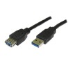 Logo Przedłużacz USB (3.0), USB A M - USB A F, 1.8m, czarna, blister, EOL
