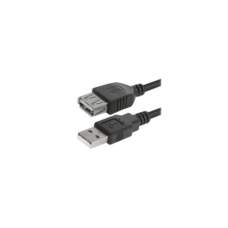 Logo Przedłużacz USB (2.0), USB A M - USB A F, 3m, czarna, blister, EOL