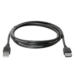 Logo Przedłużacz USB (2.0), USB A M - USB A F, 3m, czarna, blister, EOL