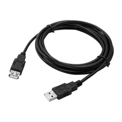Logo Przedłużacz USB (2.0), USB A M - USB A F, 3m, czarna, blister, EOL