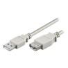 Logo Przedłużacz USB (2.0), USB A M - USB A F, 5m, szary, blister, EOL