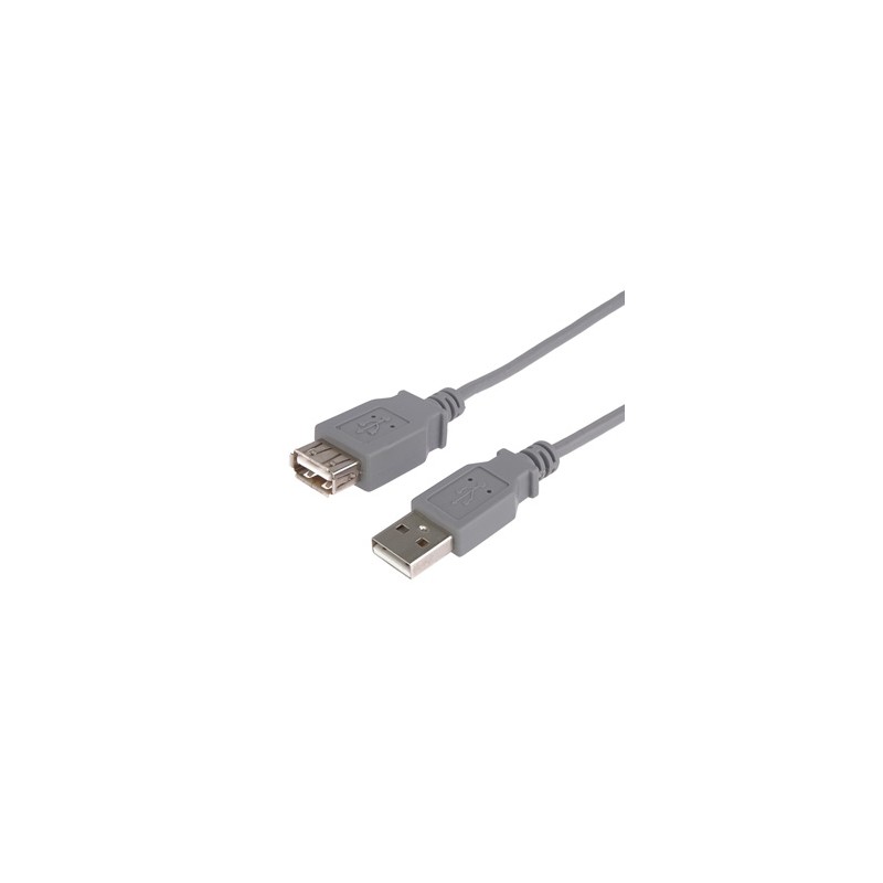 Logo Przedłużacz USB (2.0), USB A M - USB A F, 3m, szary, 5-pack, cena za 1 szt, EOL