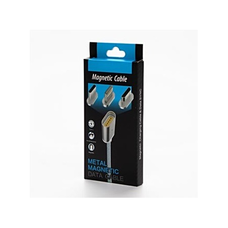 Kabel USB z zestawem końcówek (2.0), USB A M - microUSB (M) + Apple Lightning (M) + USB C (M), 1m, przewód okrągły w oplocie, sr