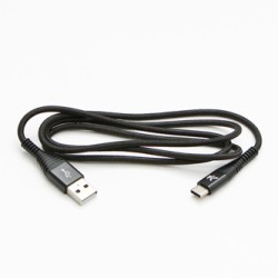 Logo USB kabel (2.0), USB A M - USB C (M), 1m, 480 Mb/s, 5V/3A, czarny, box, oplot nylonowy, aluminiowa osłona złącza, EOL