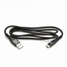 Logo USB kabel (2.0), USB A M - USB C (M), 2m, 480 Mb/s, 5V/3A, czarny, box, oplot nylonowy, aluminiowa osłona złącza, EOL