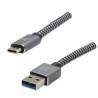 Logo USB kabel (3.2 gen 1), USB A M - USB C (M), 2m, 5 Gb/s, 5V/2A, szary, box, metalowy oplot, aluminiowa osłona złącza, EOL