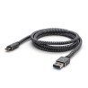 Logo USB kabel (3.2 gen 1), USB A M - USB C (M), 2m, 5 Gb/s, 5V/2A, szary, box, metalowy oplot, aluminiowa osłona złącza, EOL