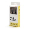 Logo USB kabel (3.2 gen 1), USB A M - USB C (M), 2m, 5 Gb/s, 5V/2A, szary, box, metalowy oplot, aluminiowa osłona złącza, EOL