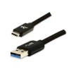 Logo USB kabel (3.2 gen 1), USB A M - USB C (M), 1m, 5 Gb/s, 5V/3A, czarny, box, oplot nylonowy, aluminiowa osłona złącza, EOL