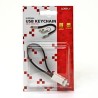 Logo USB kabel (2.0), USB A M - microUSB (M), 0.2m, czarny, blister, breloczek na klucze, EOL