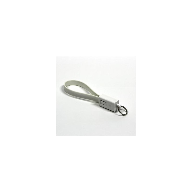 Logo USB kabel (2.0), USB A M - microUSB (M), 0.2m, biały, blister, breloczek na klucze, EOL