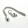 Logo USB kabel (2.0), USB A M - microUSB (M), 0.2m, biały, blister, breloczek na klucze, EOL