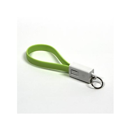 USB kabel (2.0), USB A M - microUSB (M), 0.2m, jasnozielona, breloczek na klucze, EOL