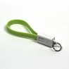 USB kabel (2.0), USB A M - microUSB (M), 0.2m, jasnozielona, breloczek na klucze, EOL