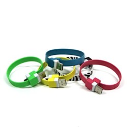 Logo USB kabel (2.0), USB A M - microUSB (M), 0.25m, żółty, blister, na nadgarstek, EOL
